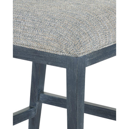 Santos Counter Stool by Currey and Company. Made from mahogany, rattan, brass in a modern style.