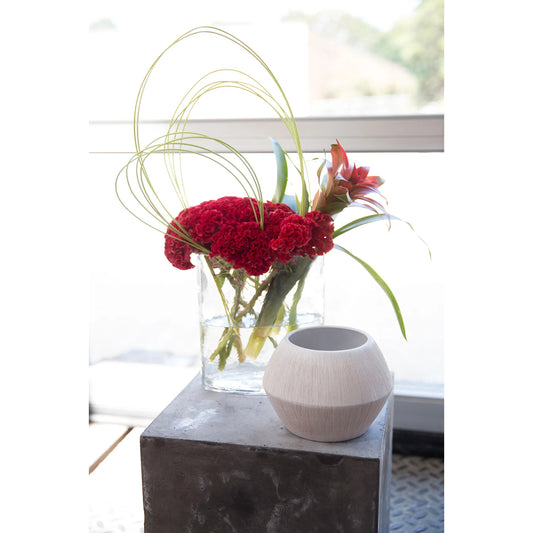 Avon Pot (Set of 2) by Accent Decor in white. Made from ceramic in a unique style.