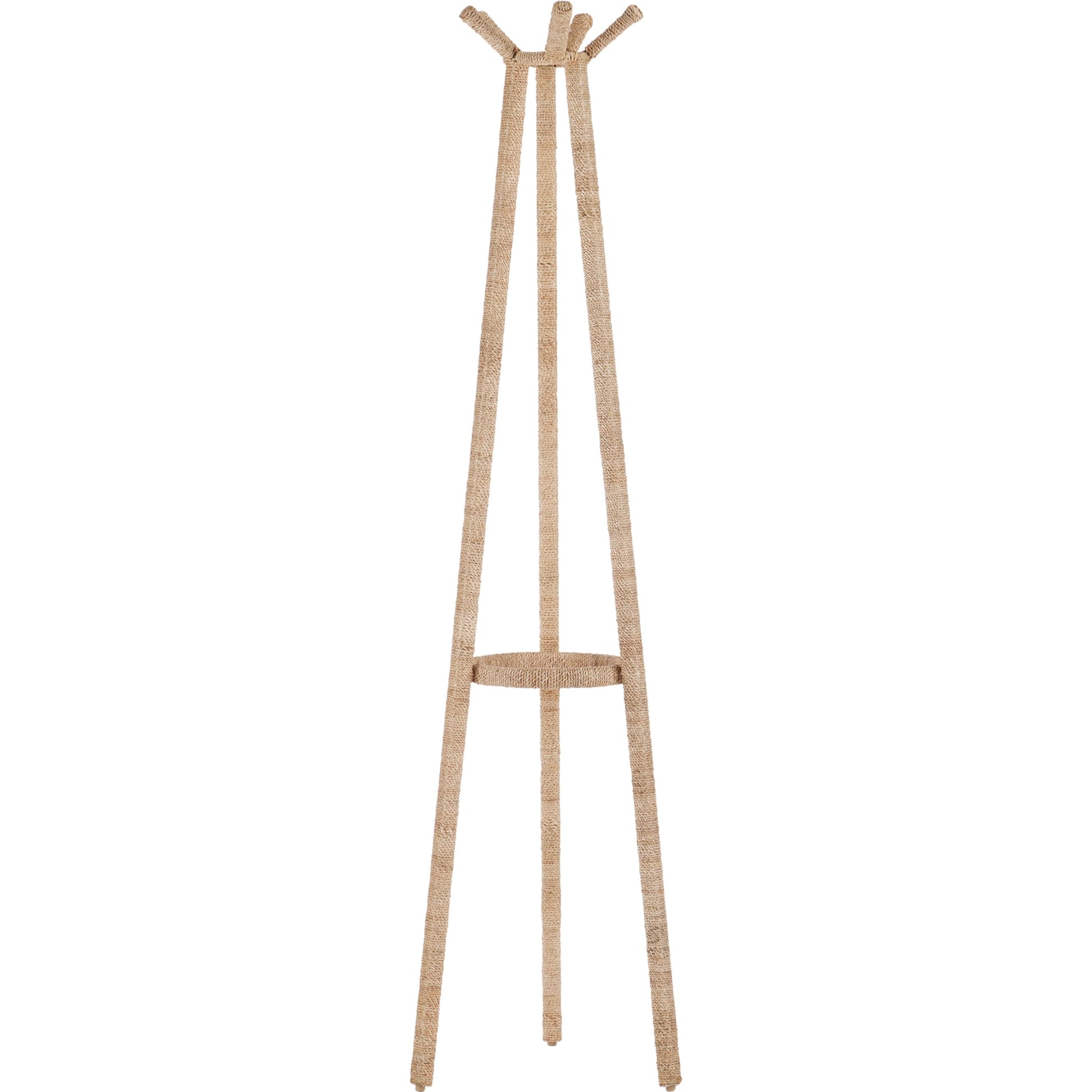 Rolo Coat Rack by Currey and Company. Made from abaca rope, wrought iron in a modern style.