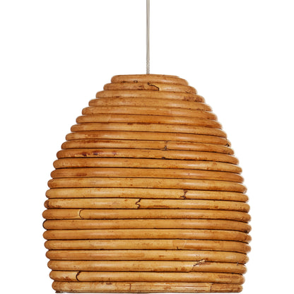 Beehive 30-LIGHT Multi-Drop Pendant by Currey and Company in natural rattan, silver. Made from rattan, wood in a modern style.