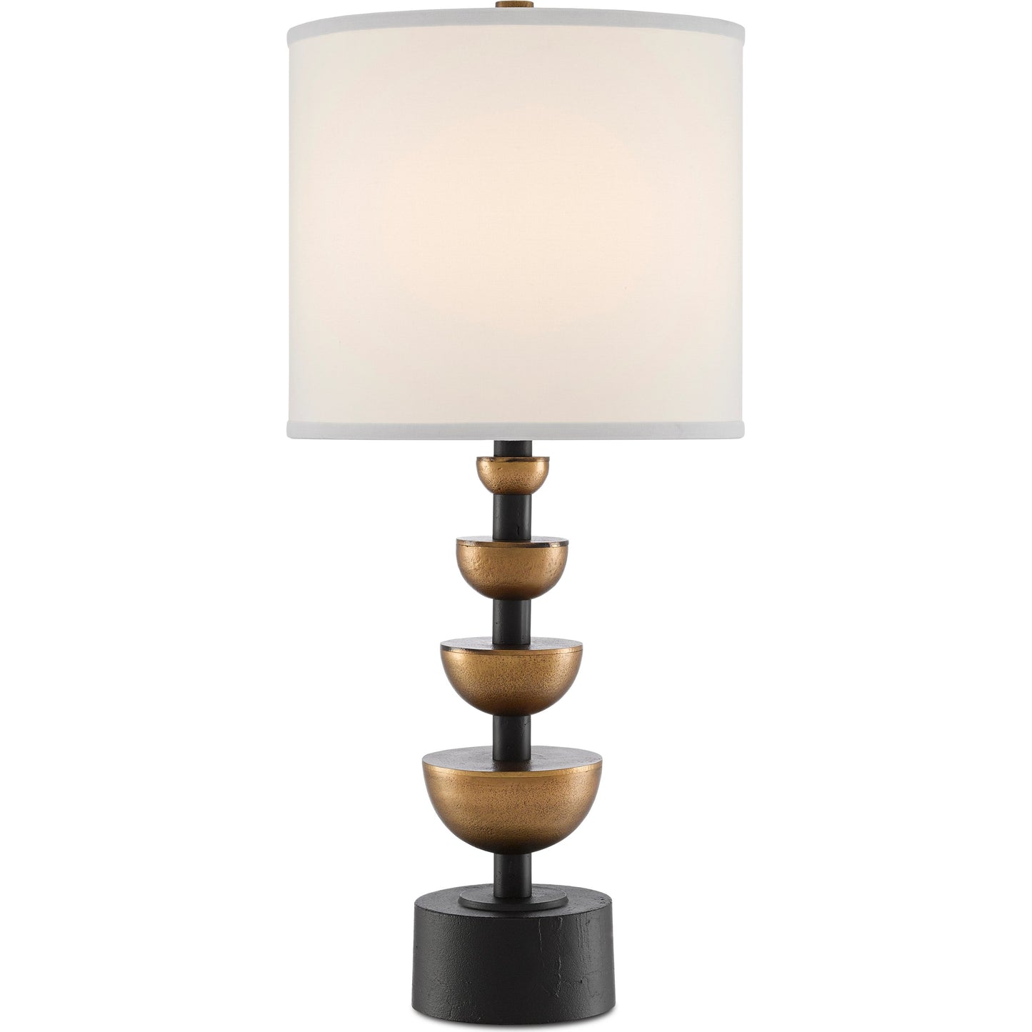 001 SR-381090 | Primary Silo | Chastain Table Lamp by Currey and Company in antique brass, black. Made from cast aluminum in a transitional style.