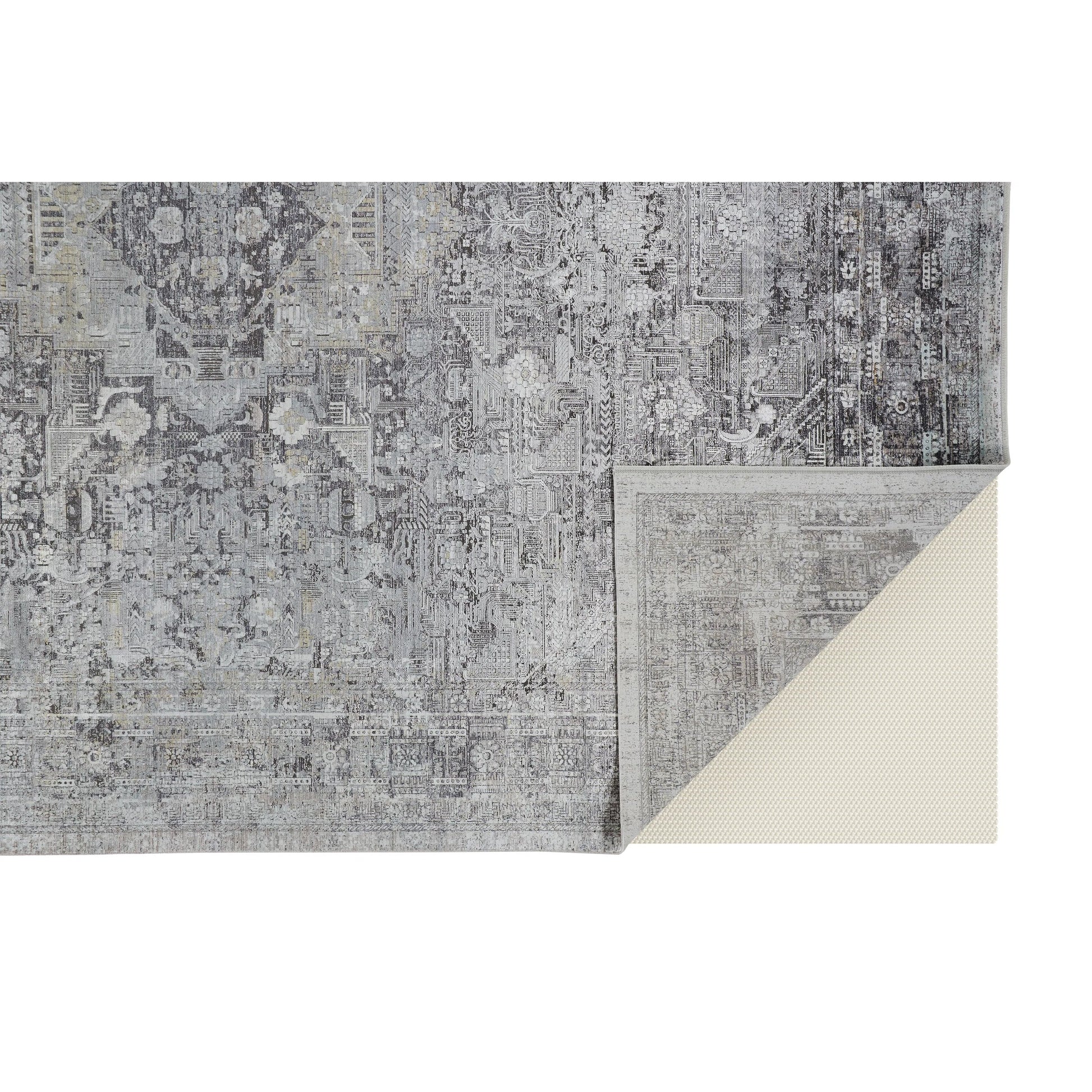 Sarrant Transitional Rug - 3966F by Feizy in gray, silver, ivory. Made from viscose, polyester in a unique style.