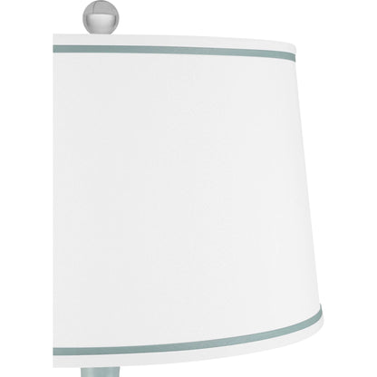 Ketty Table Lamp by Currey and Company in white, light blue. Made from porcelain in a modern style.