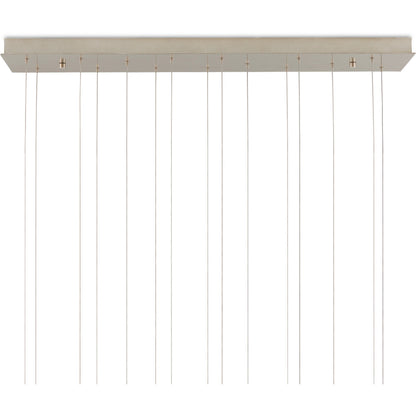 Medusa Rectangular 15-LIGHT Multi-Drop Pendant by Currey and Company in nickel, silver. Made from nickel, steel, glass in a modern style.