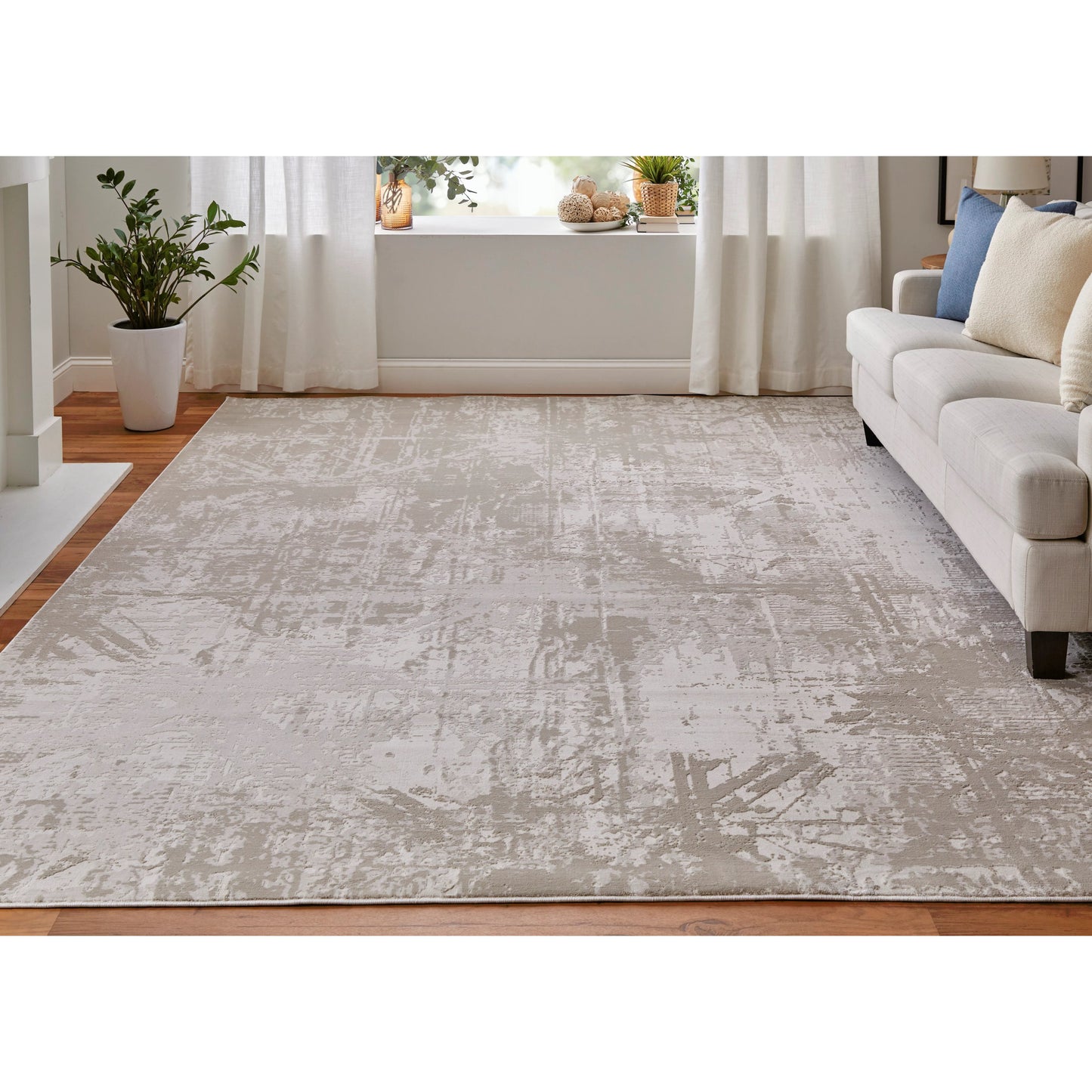 009 SI-2158658,SI-2158659,SI-2158660,SI-2158661 | Lifestyle | Prasad Rug - 67039NAF by Feizy in ivory, taupe, silver. Made from polypropylene, polyester in a unique style.