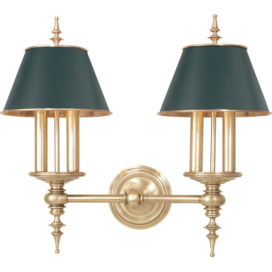 Cheshire Wall Sconce by Hudson Valley in aged brass. Made from brass in a traditional style.