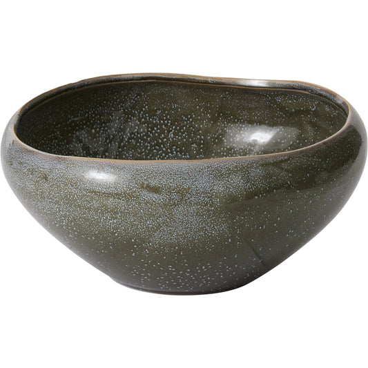 Freestone Bowl by Accent Decor in dark, green. Made from ceramic in a unique style.