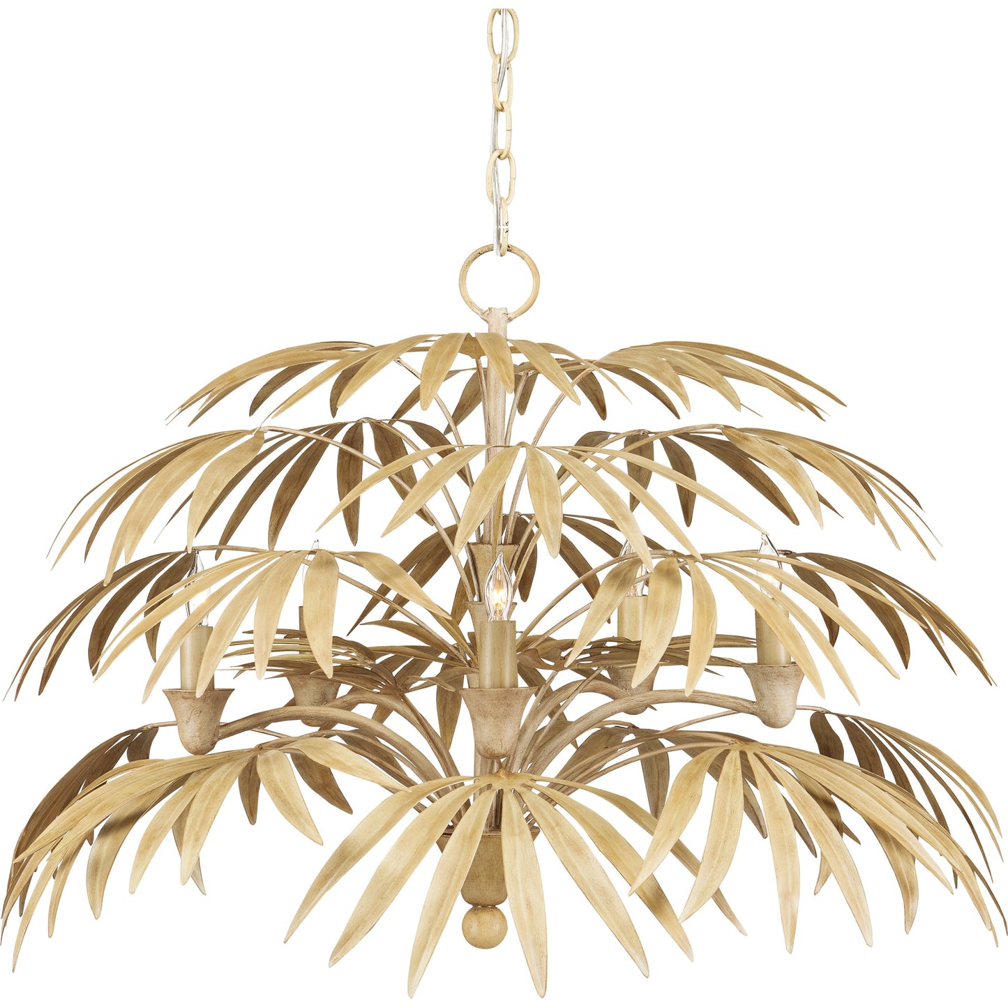 001 SI-1923857 | Primary Silo | Calliope Chandelier by Currey and Company in coco cream. Made from wrought iron in a modern style.