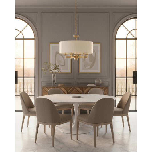 Bering Chandelier by Currey and Company in antique brass. Made from brass in a traditional style.