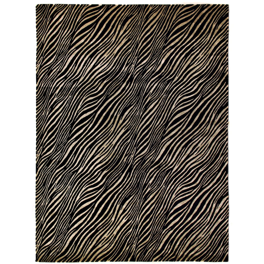 Super Tibetan 9527 Rug by Exquisite Rugs in black, silver. Made from wool, bamboo silk in a unique style.