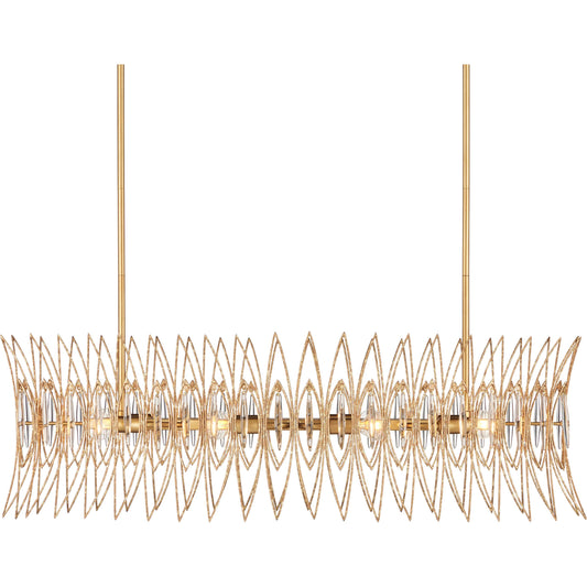 001 SI-2387085 | Primary Silo | Marquise Oval Chandelier by Currey and Company in clear, luxor gold. Made from glass, wrought iron in a unique style.
