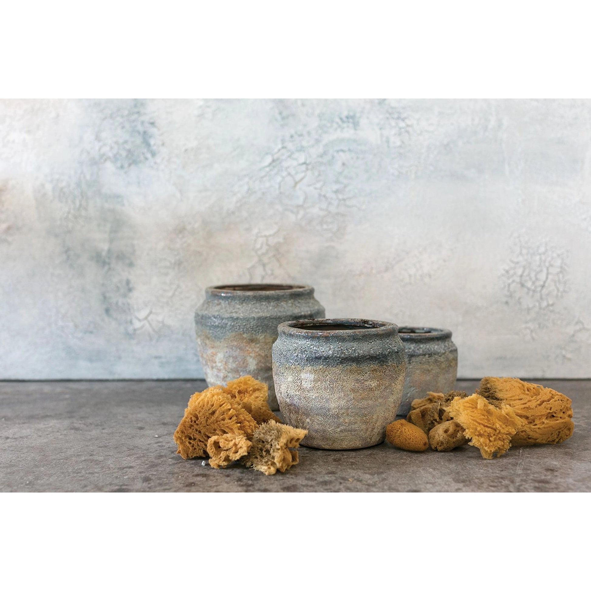 Earthy Pot by Accent Decor in blue. Made from ceramic in a modern style.