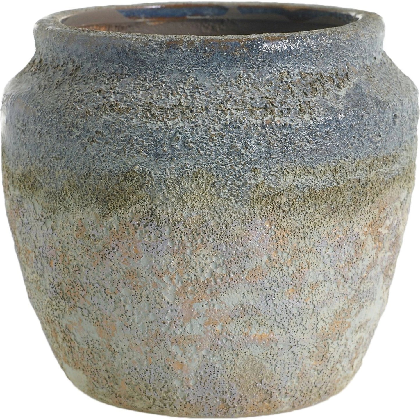 001 SI-2083640 | Primary Silo | Earthy Pot by Accent Decor in blue. Made from ceramic in a modern style.