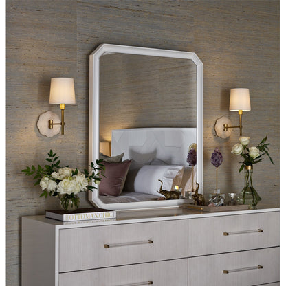 Brentwood Dresser by Miranda Kerr Home in gold and white lacquer. Made from unique in a transitional style.