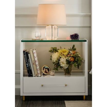 Peony Nightstand by Miranda Kerr Home in gold and alabaster. Made from unique in a modern style.