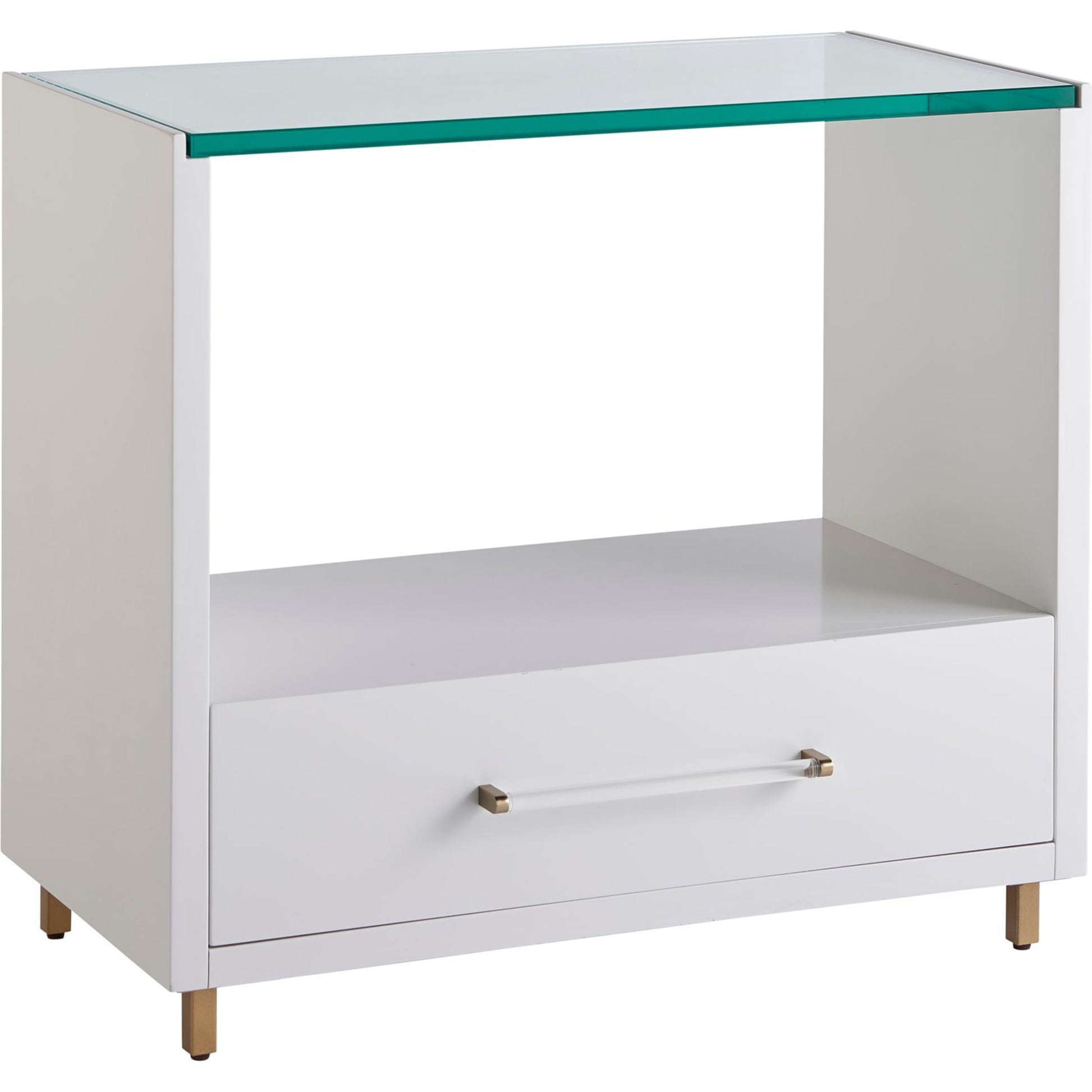 Peony Nightstand by Miranda Kerr Home in gold and alabaster. Made from unique in a modern style.