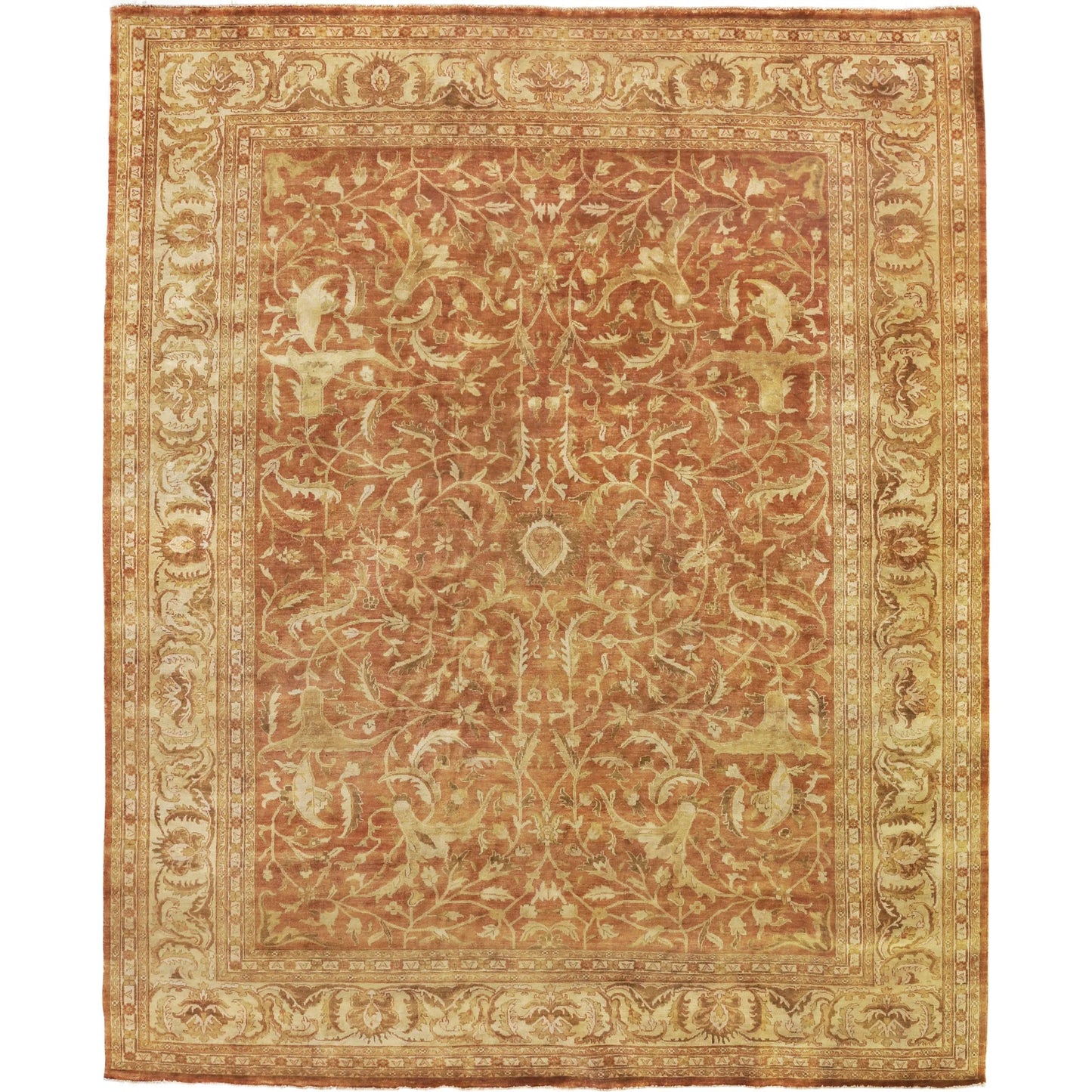 001 SI-2544078,SI-2544079 | Primary Silo | Antique Weave Oushak 9564 Rug by Exquisite Rugs in rust, ivory. Made from new zealand wool in a unique style.