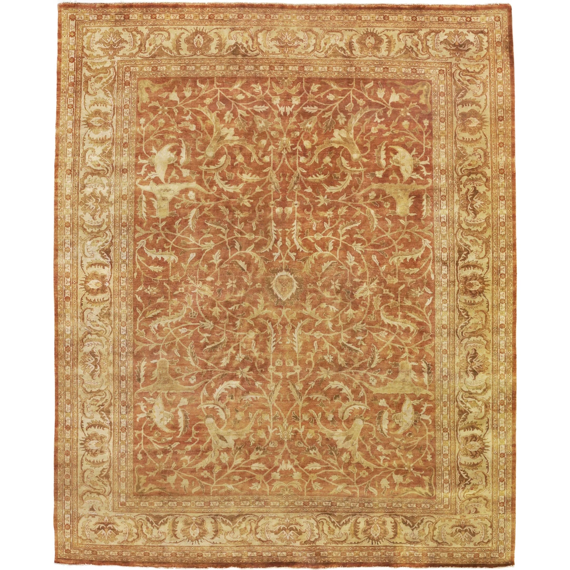 Antique Weave Oushak 9564 Rug by Exquisite Rugs in rust, ivory. Made from new zealand wool in a unique style.