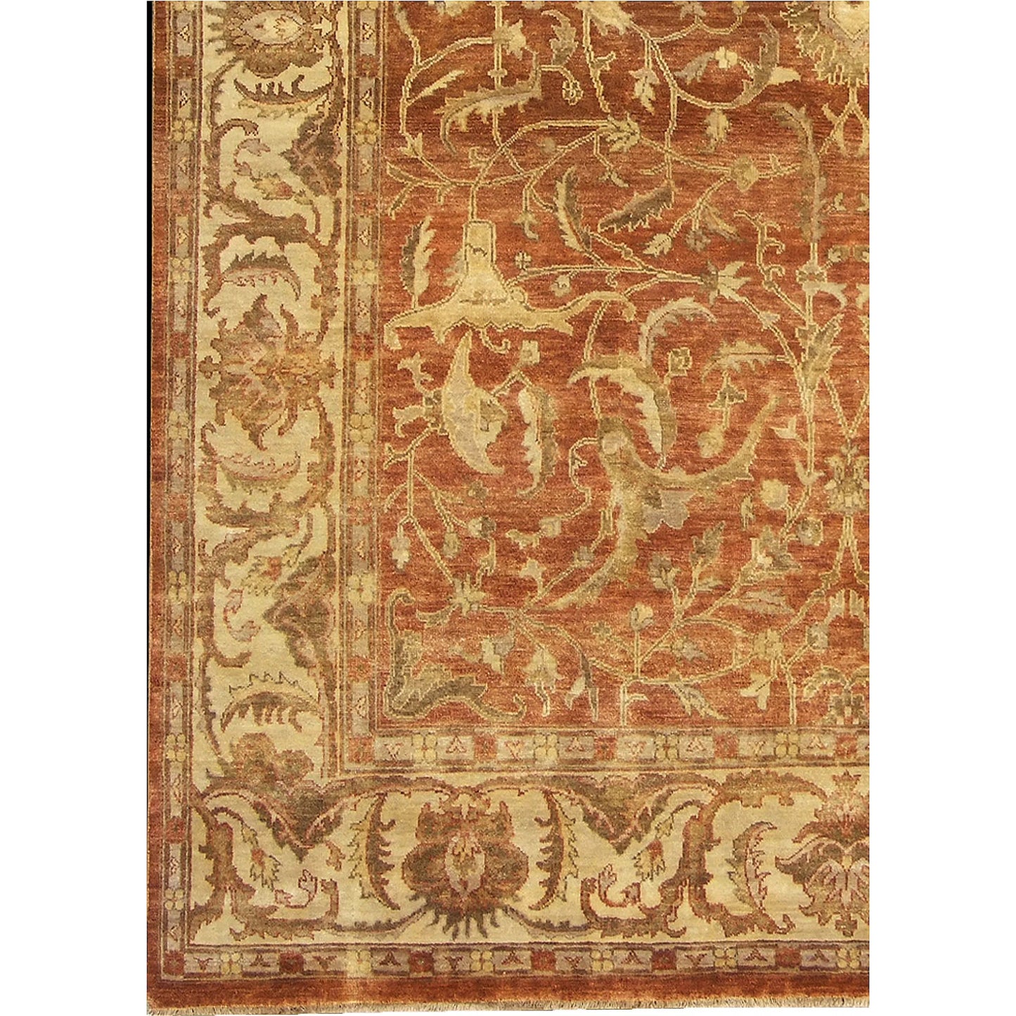 006 SI-2544078,SI-2544079 | Lifestyle | Antique Weave Oushak 9564 Rug by Exquisite Rugs in rust, ivory. Made from new zealand wool in a unique style.