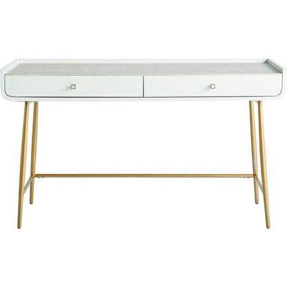 Allure Vanity Desk by Miranda Kerr Home in gold and white lacquer. Made from unique in a modern style.