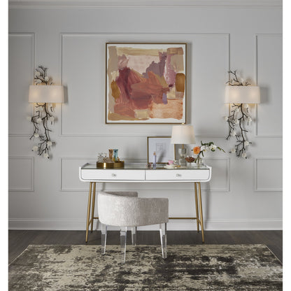 Allure Vanity Desk by Miranda Kerr Home in gold and white lacquer. Made from unique in a modern style.