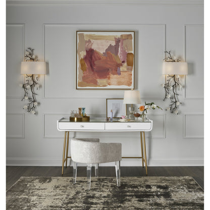 Allure Vanity Desk by Miranda Kerr Home in gold and white lacquer. Made from unique in a modern style.