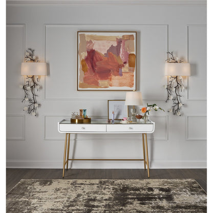 Allure Vanity Desk by Miranda Kerr Home in gold and white lacquer. Made from unique in a modern style.