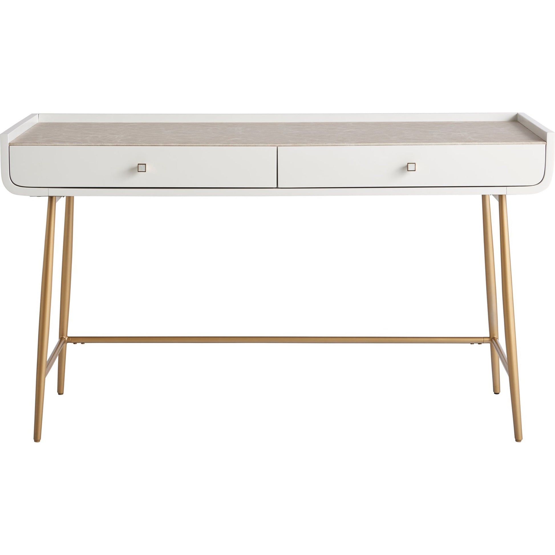 Allure Vanity Desk by Miranda Kerr Home in gold and white lacquer. Made from unique in a modern style.