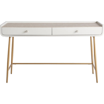 Allure Vanity Desk by Miranda Kerr Home in gold and white lacquer. Made from unique in a modern style.