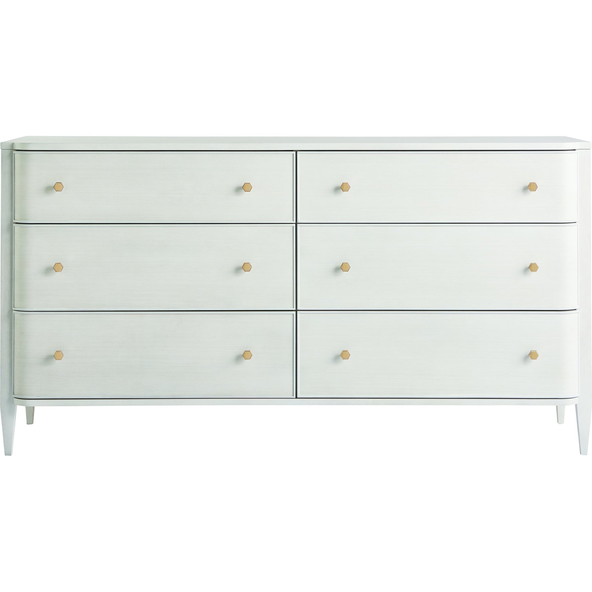 Chelsea Dresser by Miranda Kerr Home in gold and alabaster. Made from unique in a transitional style.