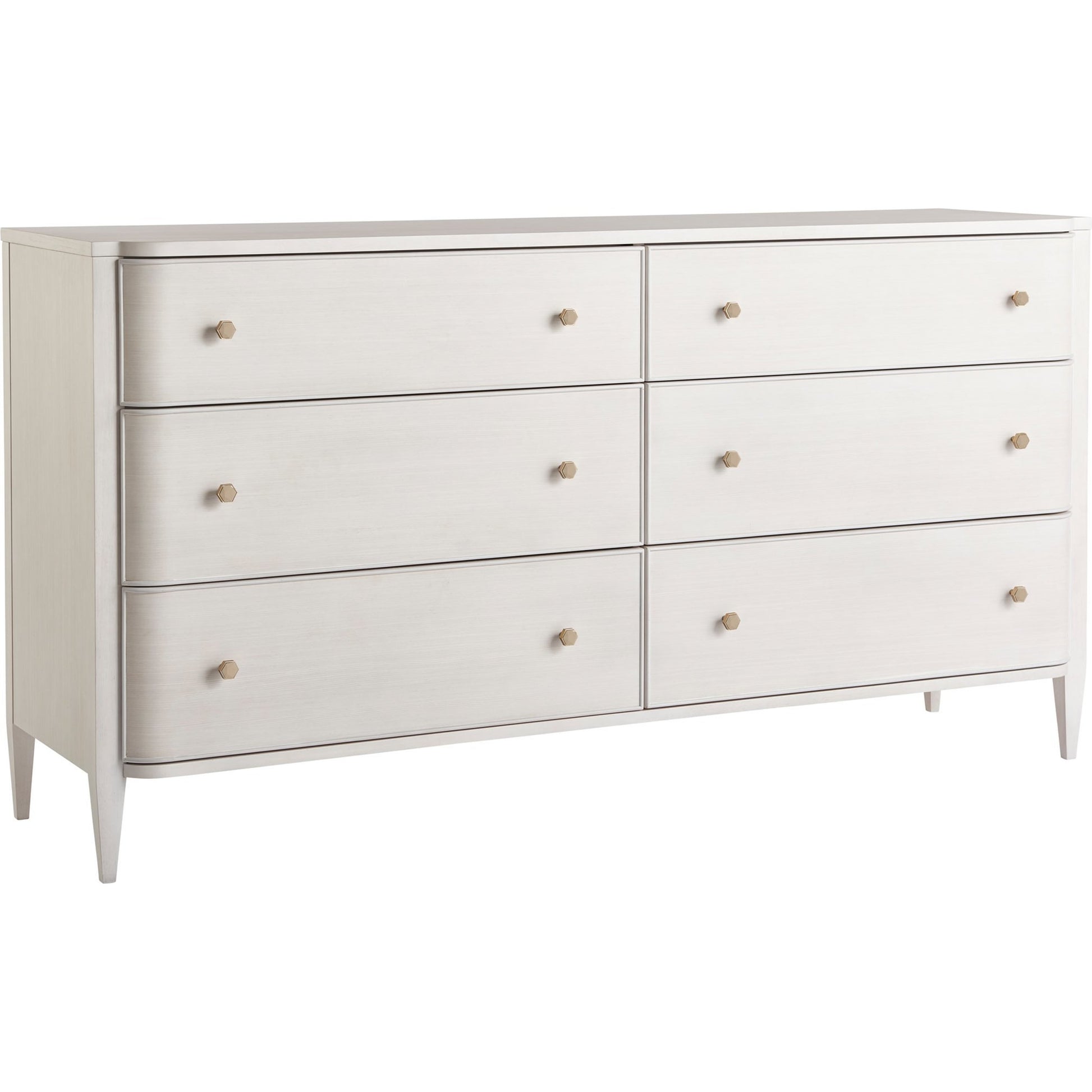Chelsea Dresser by Miranda Kerr Home in gold and alabaster. Made from unique in a transitional style.