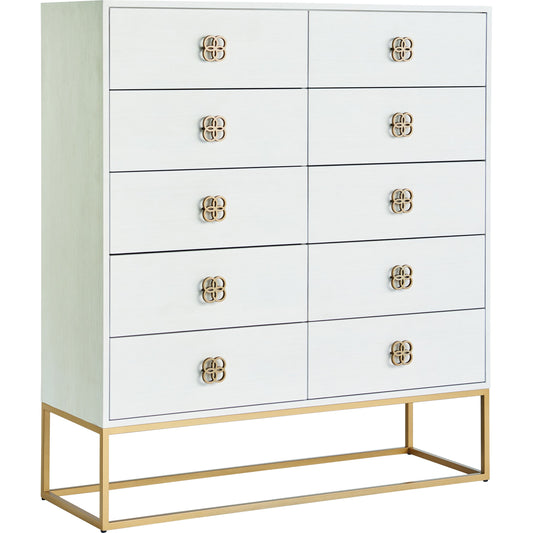Peony Drawer Chest by Miranda Kerr Home in gold and alabaster. Made from unique in a modern style.