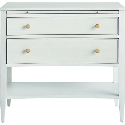 Chelsea Nightstand by Miranda Kerr Home in gold and alabaster. Made from unique in a transitional style.