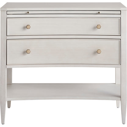 Chelsea Nightstand by Miranda Kerr Home in gold and alabaster. Made from unique in a transitional style.