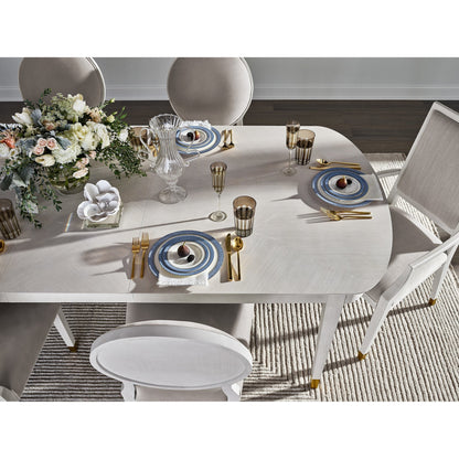 Marion Dining Table by Miranda Kerr Home in gold and alabaster. Made from unique in a traditional style.
