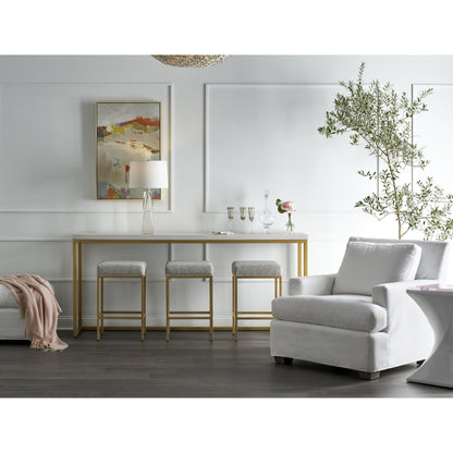 Love Joy Bliss Console Table by Miranda Kerr Home in gold and alabaster. Made from unique in a transitional style.