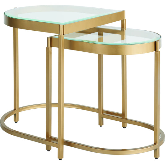 Editorial End Table by Miranda Kerr Home in soft gold metal. Made from unique in a modern style.