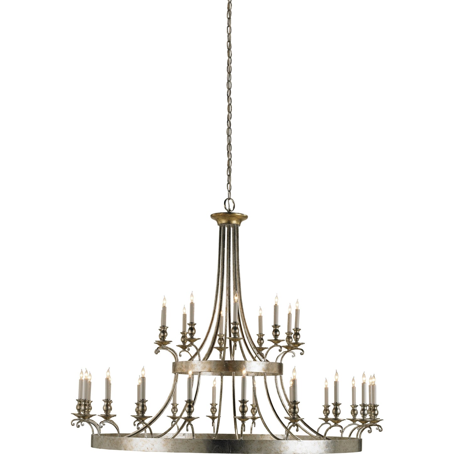 000 S-223870 | Additional Silo | Lodestar Chandelier by Currey and Company in granello silver leaf, antique. Made from wrought iron, wood in a traditional style.