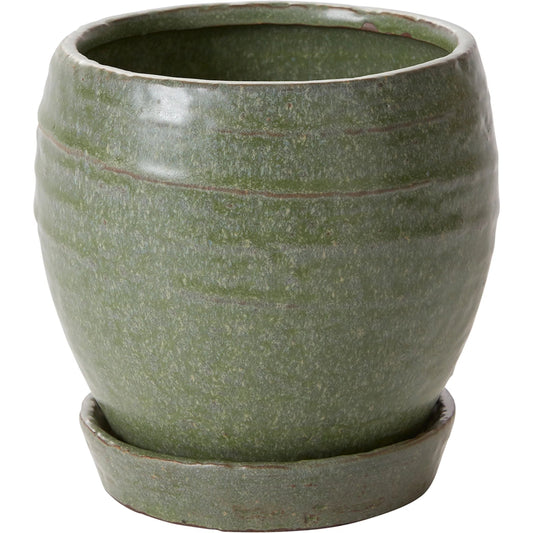 Bradford Pot with Saucer by Accent Decor. Made from ceramic in a unique style.