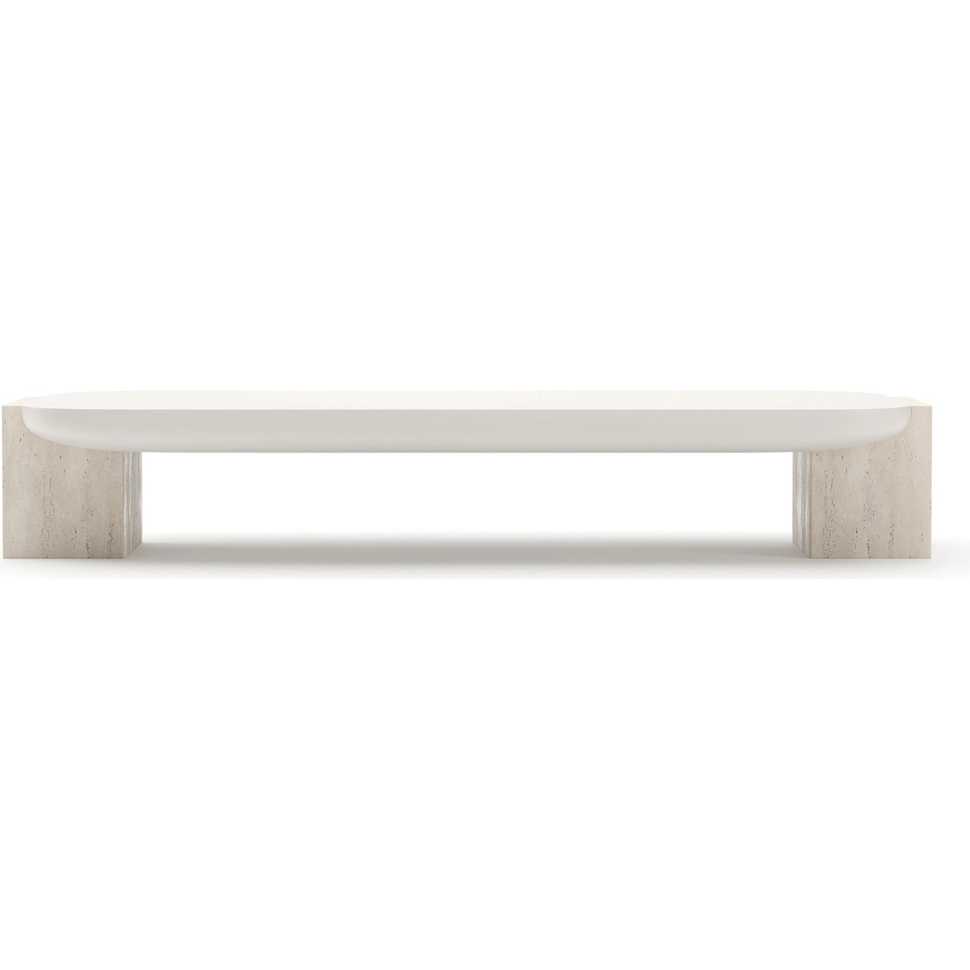 Overlap Rectangle Cocktail Table by Caracole. Made from stone in a transitional style.