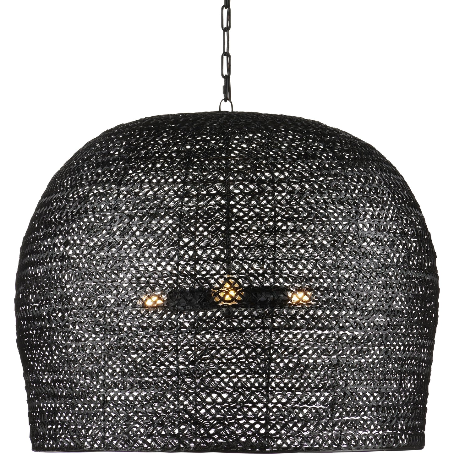 004 SI-1924113 | Primary Silo | Piero Pendant by Currey and Company in satin black. Made from metal in a cottage & farmhouse style.