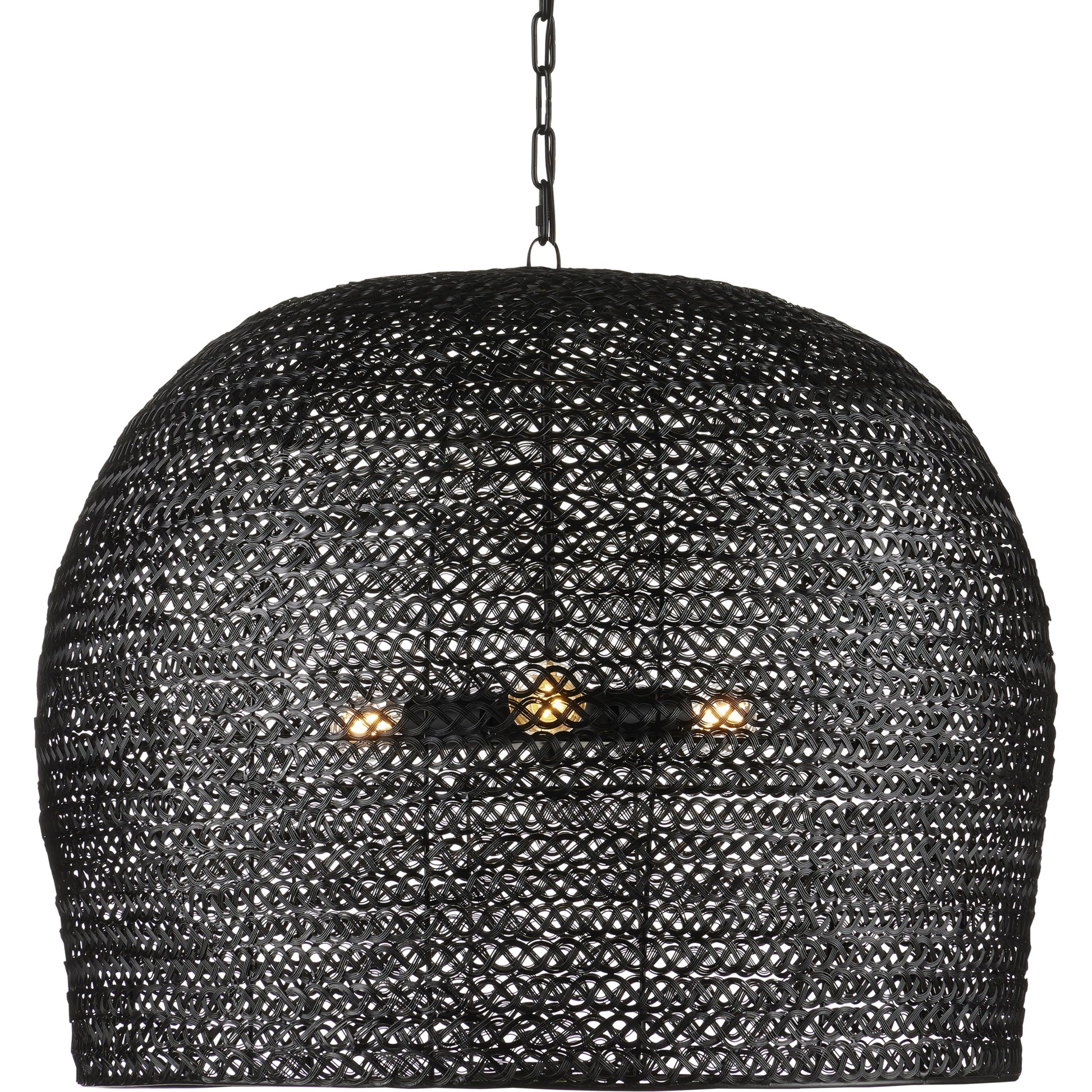 Piero Pendant by Currey and Company in satin black. Made from metal in a cottage & farmhouse style.