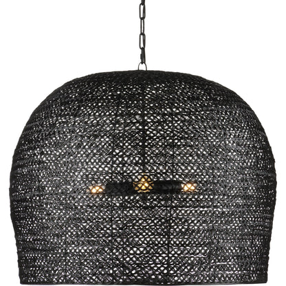 Piero Pendant by Currey and Company in satin black. Made from metal in a cottage & farmhouse style.