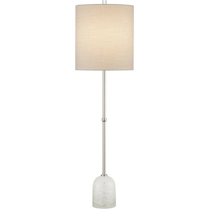 Craquelle Table Lamp by Currey and Company in clear crackle, polished nickel. Made from glass, metal in a modern style.