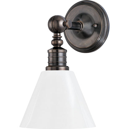 Darien Wall Sconce by Hudson Valley in distressed bronze. Made from brass in a traditional style.