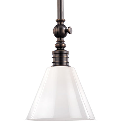 Darien Metal Pendant Light by Hudson Valley in distressed bronze. Made from brass in a rustic style.
