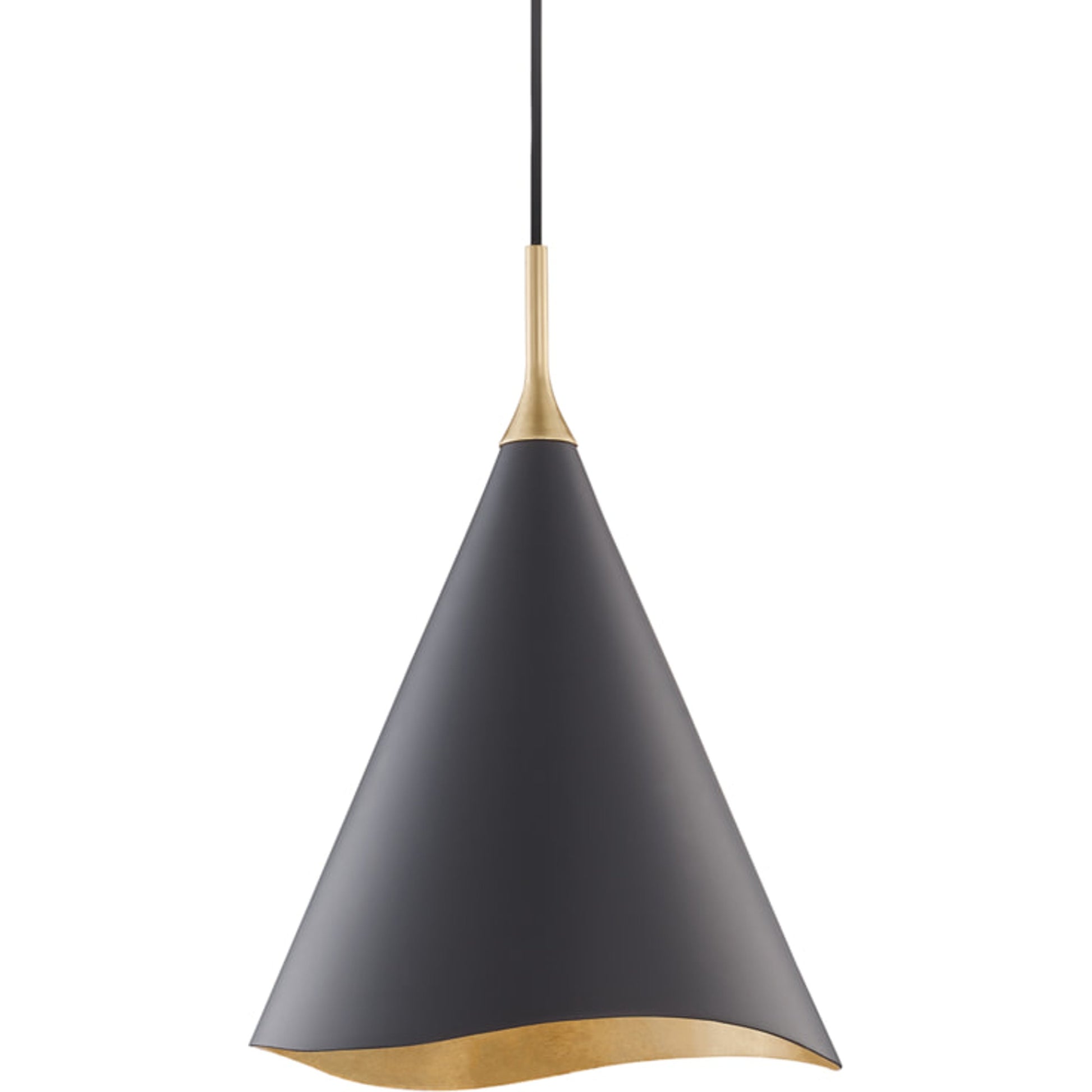 Martini Pendant by Hudson Valley in gold leaf. Made from steel in a modern style.
