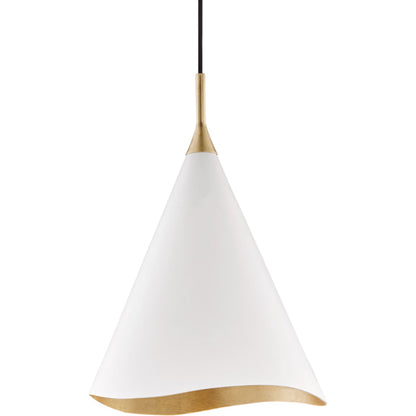 Martini Pendant by Hudson Valley in gold leaf. Made from steel in a modern style.