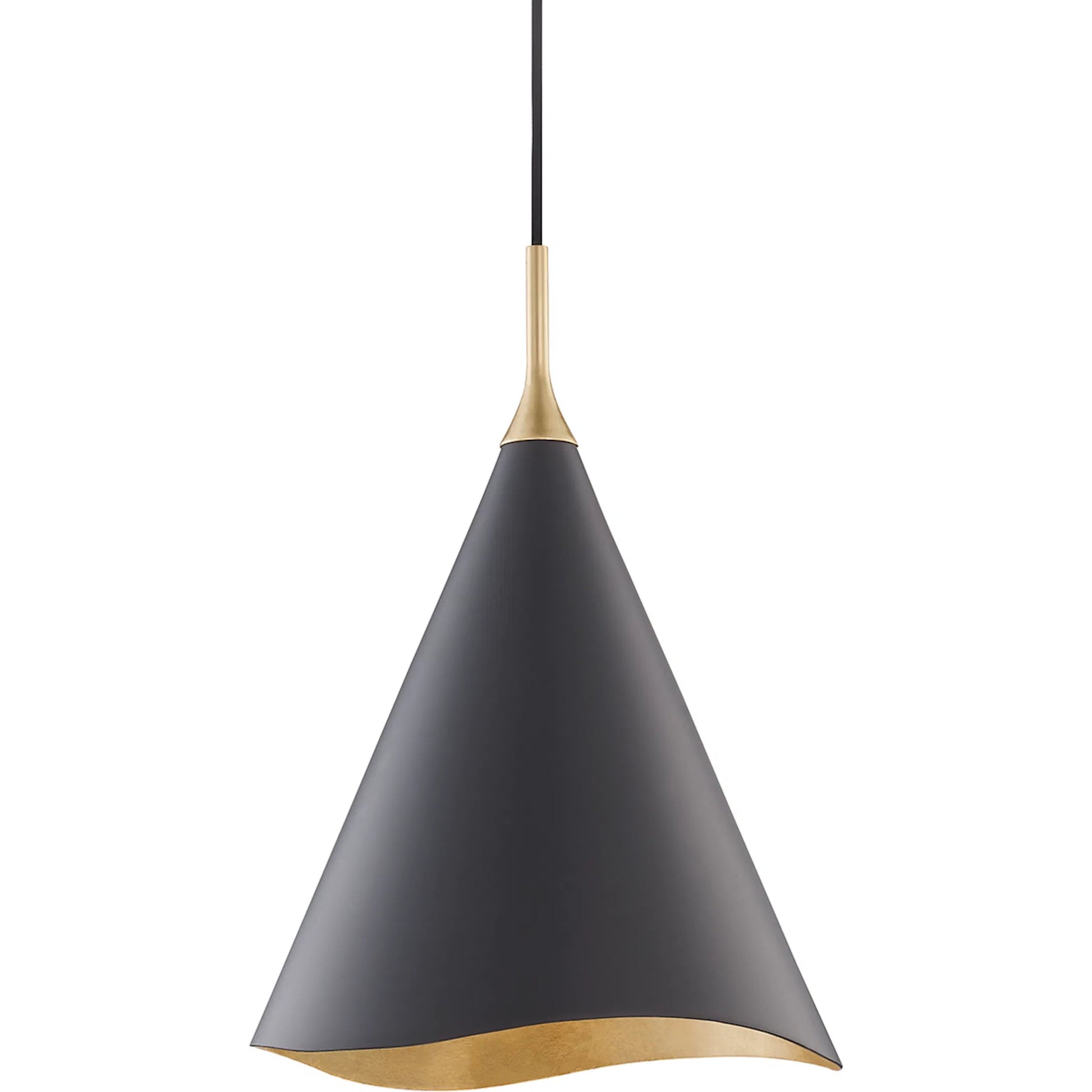 Martini Pendant by Hudson Valley in gold leaf. Made from steel in a modern style.