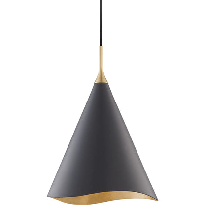 Martini Pendant by Hudson Valley in gold leaf. Made from steel in a modern style.